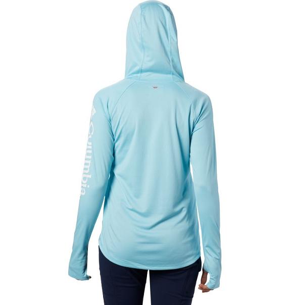 Columbia PFG Tidal Tee Hoodies Blue White For Women's NZ54278 New Zealand